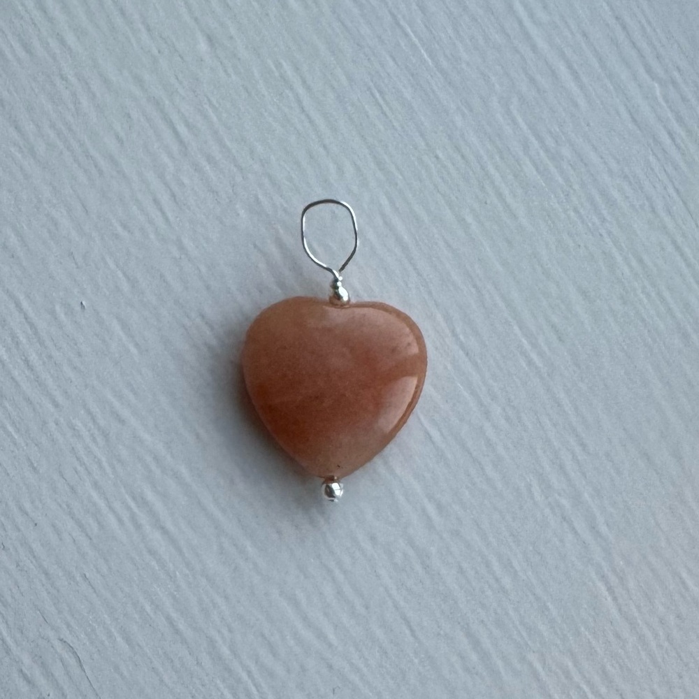 Nwot Sundance Joyful Heart Pendant, Orange Aventurine, Sterling Silver